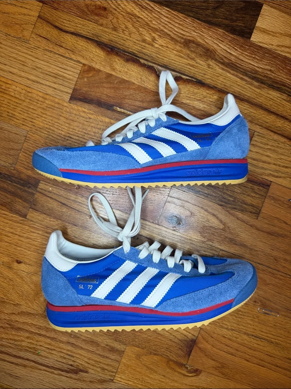 adidas Blue and White SL 72 Retro Runner Sneakers